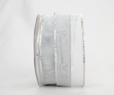 Wired Woven Shimmer Edge Metallic Sheer Silver