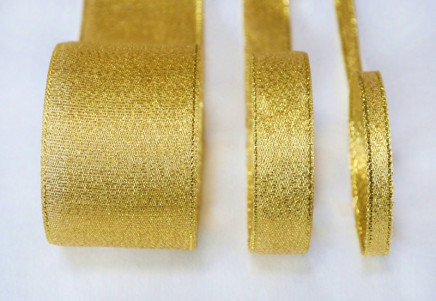 Metallic Lurex Ribbon – Woven Gold & Silver Fibers – Non-Fray & Reflective Gold