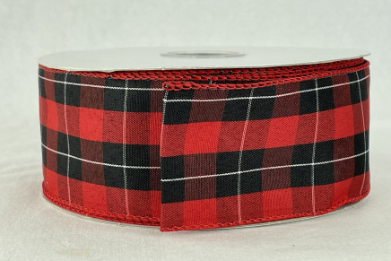 Wired Mountain Buffalo Check Ribbon Red