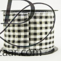Wired Black and White Check with Metallic Weave Silver