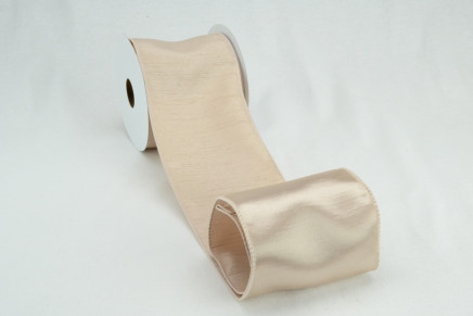 Wired Shantung Taffeta Satin Back Ribbon Bisque