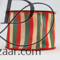 Wired Horizontal Striped Ribbon Red