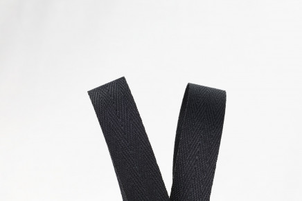Herringbone Tape Ribbon Black