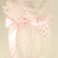 Wired Edge Embroidered Sheer Round Wrap Light Pink