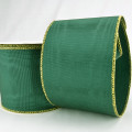 Wired Bengaline Moire Ribbon Hunter Green