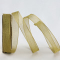 Wired Metallic Sparkling Ribbon Sparkling Gold