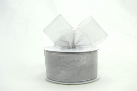 Plain Sheer Organza Silver