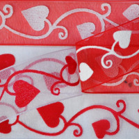 16 Rolls 90 Yards Valentine's Day Ribbons Valentine Ribbon Hearts Ribbon  Printed Grosgrain Ribbons Red Satin Ribbon for Gift Wrapping Valentines Day