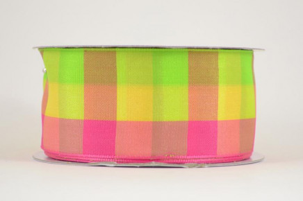 Wired Taffeta Checker 10 (Lime/Yellow/Hot Pink)