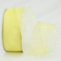 Wired Sheer Organza Ribbon Baby Maize