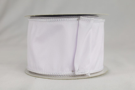 White with Same Edge 2-1/2" 10yd Wired Light Taffeta Ribbon