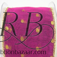 Wired Sheer Ribbon with Metallic Dots