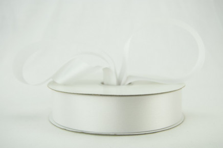 Outdoor Satin Polyester Ribbon White