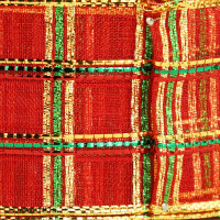 Offray Taffeta Gingham Check Craft Ribbon, 7/8-Inch x 9-Feet, Red