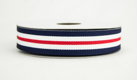 Grosgrain Nautical Stripes Navy and Red