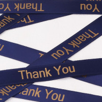 Double Face Satin "Thank You" Printed Ribbon
