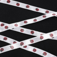 Single Face Satin Ladybugs Printed Ribbon