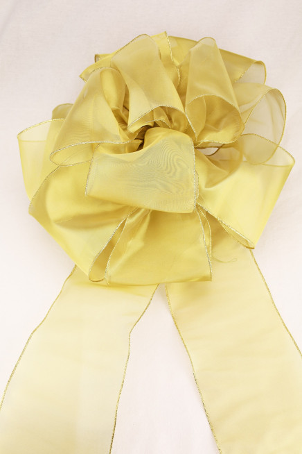 Wired Metallic Sheer Bow Gold