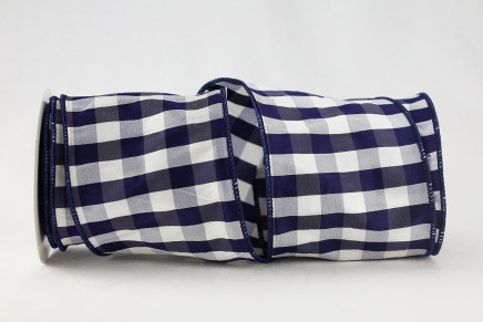 Wired Polyester Buffalo Check Navy