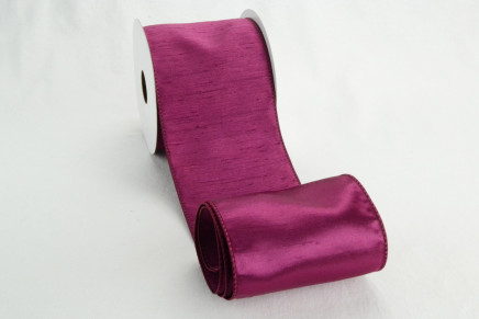 Wired Shantung Taffeta Satin Back Ribbon Wine