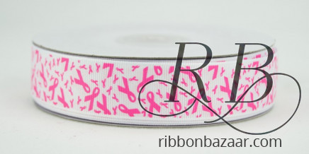 Grosgrain Breast Cancer Awareness Ribbon Hot Pink