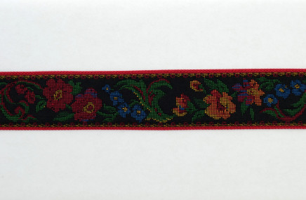 Jacquard Flower Bed Tapestry Weave Black