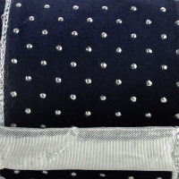 Wired Silver Due Drops on Navy Velvet Ribbon