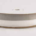 Bi Stripe Grosgrain Ribbon Gray & White