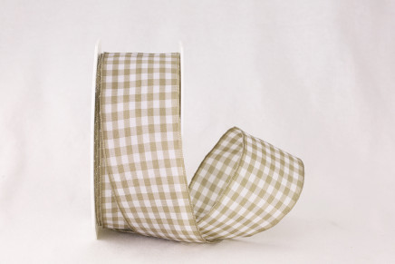 Wired Gingham Taffeta Check, Made in Germany Taupe