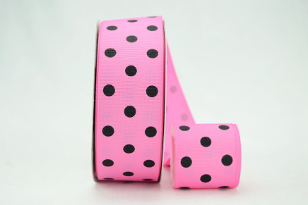 Grosgrain Dippy Dots Hot Pink / Black