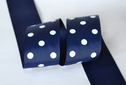 Grosgrain Polka Dots Navy