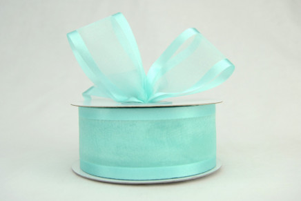 Satin Edge Sheer Organza Aqua Blue