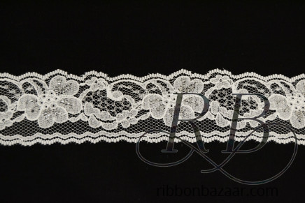 Lace 2613 with Metallic Weave White / Silver