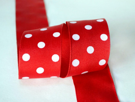 Grosgrain Polka Dots Red