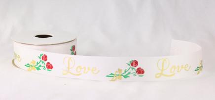 Acetate Valentines With Love Love & Roses  (White / Gold)