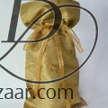 Embroidered Taffeta Wine Bags Gold Sage