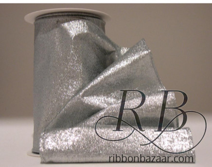 Wired Metallic Lurex Ribbon Silver