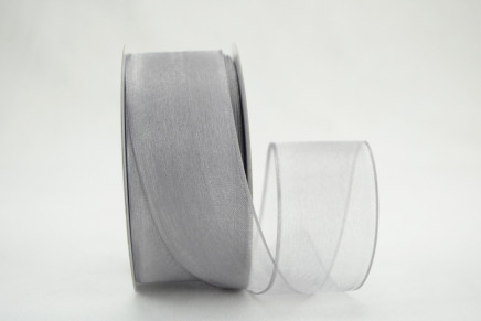 Wired Sheer Organza Ribbon Silver