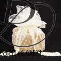 Sheer Organza Wrap with Tassel Ivory W/ Ivory Dots