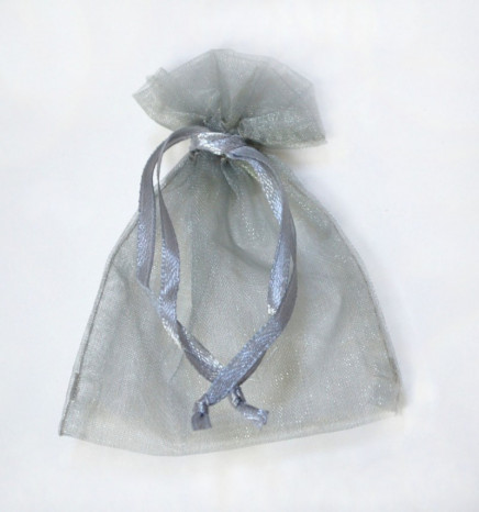 Sheer Organza Pouches Silver Gray