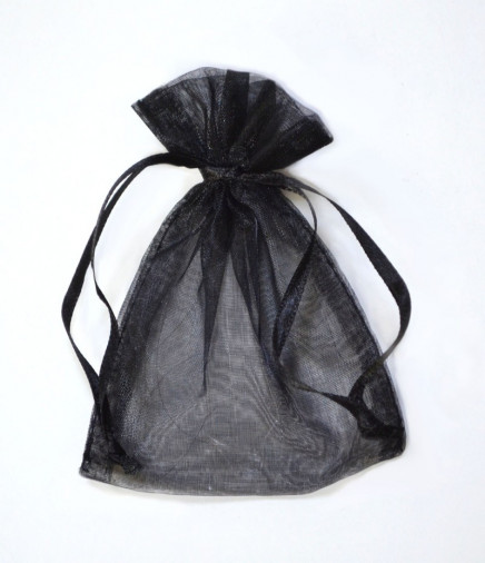 Sheer Organza Pouches Black