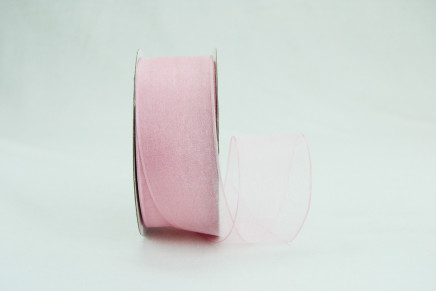 Wired Sheer Organza Ribbon Light Pink