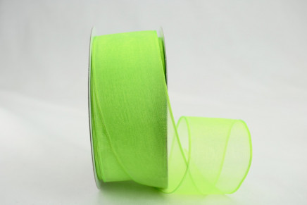 Wired Sheer Organza Ribbon Apple Green