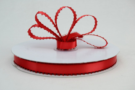 Feather Edge Double Faced Satin Red