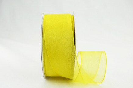 Wired Sheer Organza Ribbon Canary