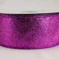 Wired Glitter Lamé Ribbon Purple