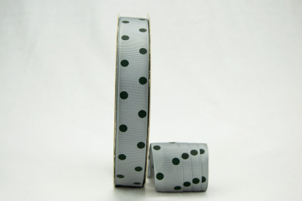 Grosgrain Dippy Dots Grey / Black