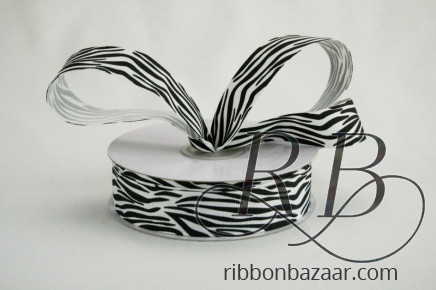 Grosgrain Zebra Print White