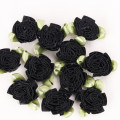 Classic Satin Rose Embellishments Black / Moss