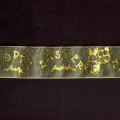 Happy Easter Sheer Organza Baby Maize (Gold Text)